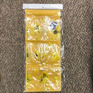 Yellow Floral Hanging Organizer - Pocket Storage